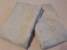 Lovely Martha Stewart Seafoam Brocade Medallion Unlined Panels 50x82 EACH NICE