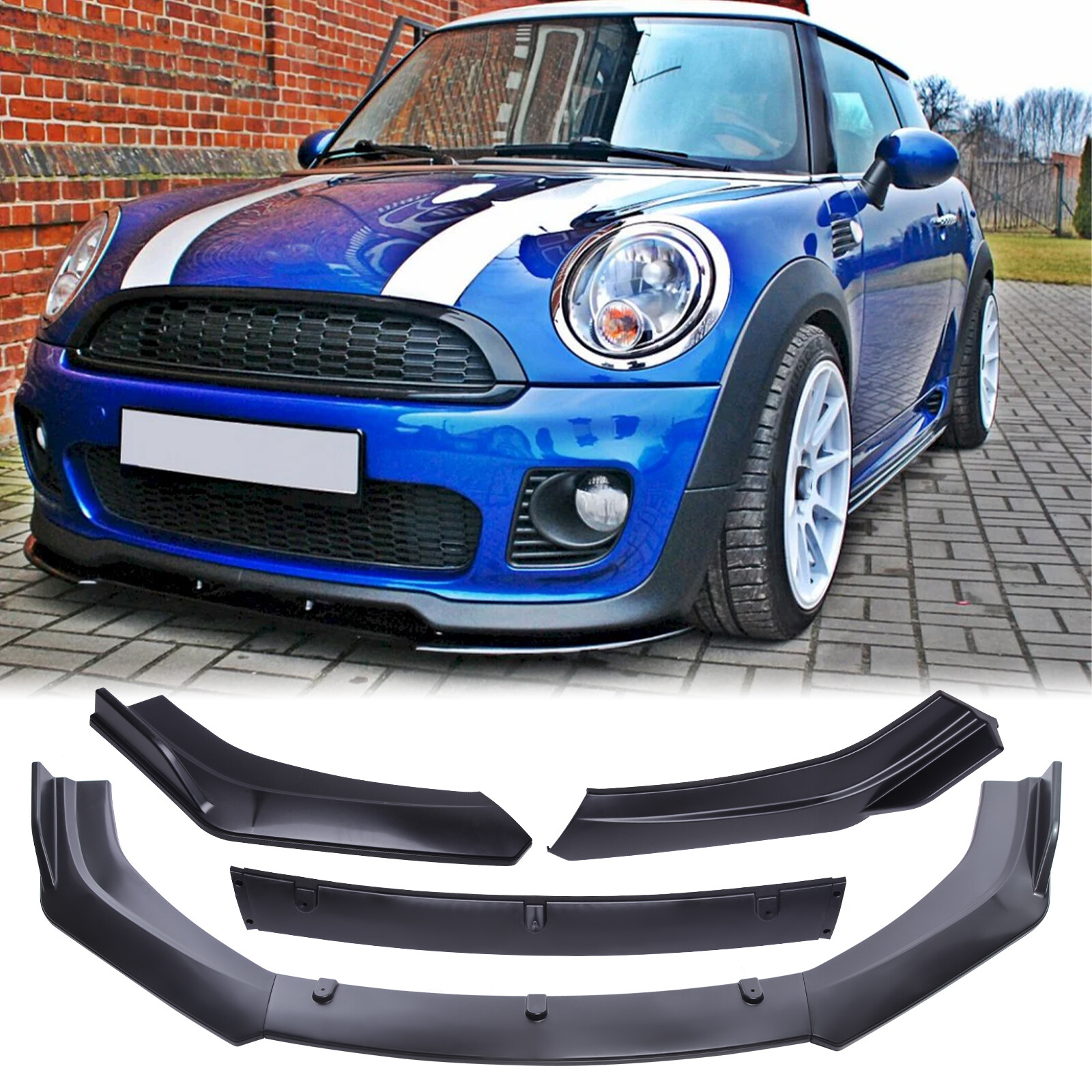 Mini Cooper R55 Spoiler Matte Front Bumper Lip Spoiler Splitter For MINI COOPER R50 R53 R55 R56 ...