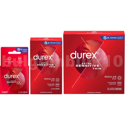 Durex Extra Sensitive Thin Premium Lubricated Condoms - Choose Quantity