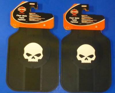 Harley Davidson Willie G Skull Front  Rubber Floor Mats Logo 2 Pcs Set Truck