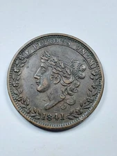 1841 Hard Times Token, Liberty, May 10th, Specie Payments Suspended, HT 65