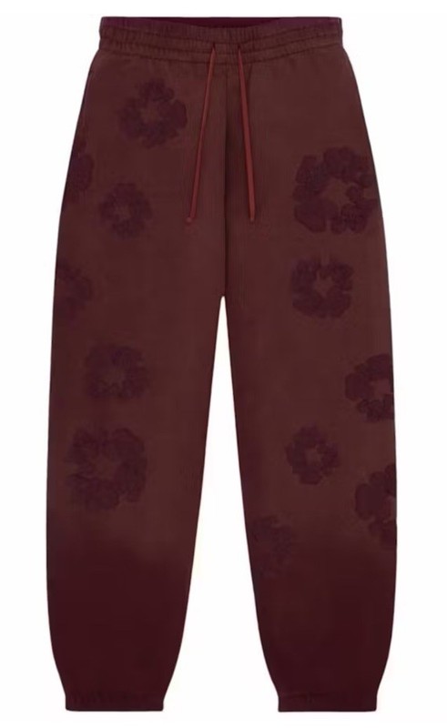 AUTHENTIC Denim Tears Cotton Wreath Sweatpants Size M Color Beet Root