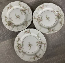 Set Of 3 Theodore Haviland New York Rosalinde 6 1/2" Bread Plates
