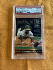 1991 Leaf - Gold Leaf Rookies Bonus Rickey Henderson #BC26 PSA GRADED 8
