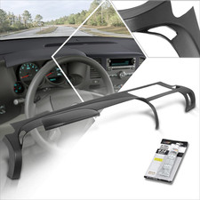 Black Front Dash Board Cap Cover Overlay Compatible with 07-13 Silverado LS/LT/