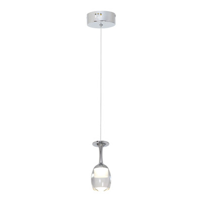 Milagro COPPA LED Pendelleuchte 1x5W, Chrom/Transparent, 4000K, IP20, 90cm