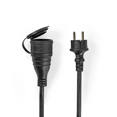 Verlängerungskabel Stromkabel Kabel Schuko 20m IP44 Schwarz Schutzkontaktbuchse