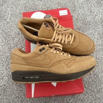 Size 12- Nike Air Max 1 QS Flax Brown Black Suede (704997-200)