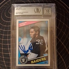 Marcus Allen Signed 1984 Topps Card Beckett BAS Auto Raiders Chiefs USC  10 Auto