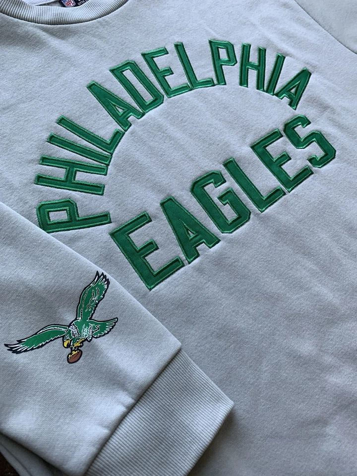 Suéter Philadelphia Eagles THROWBACK KELLY VERDE/GRIS CUELLO REDONDO NFL -Hombre M- Nuevo con Etiquetas Foto 2 de 4