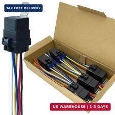 5 Pack 40/30 AMP 12V DC Waterproof Relay Kit with Heavy-Duty Pigtail, 5-PIN SPDT