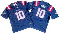 ​​Tariffe​ Gratis! Maglia cucita YOUTH'S Patriots #10 Drake Maye FUSE Navy.