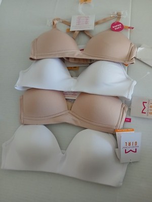 MAIDENFORM GIRL Size 34A Beige Wireless Molded Comfort Set of 4