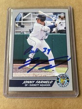 Jonny Farmelo Everett Aquasox 2025 Autographed Card Seattle Mariners Signed