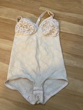 Subtract Vintage Beige All In One Shapewear Bodysuit 40 C Chest Cottagecore