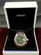 Seiko Alpinist, Green Dial, Brown Leather Str...