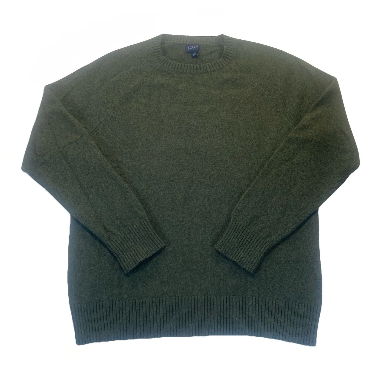 NWT J. Crew Supersoft Lambswool Blend Crewneck Sweater Men's L Olive Preppy