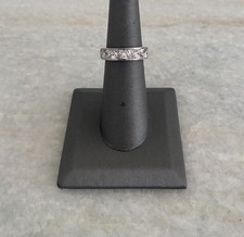 Beautiful Vintage Sterling Silver 925 PJM CZ Ring Band Sz 5.25