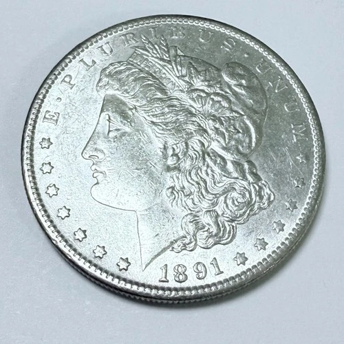 1891-S MORGAN SILVER DOLLAR AU ABOUT UNCIRCULATED DETAILS 90% SILVER #4305