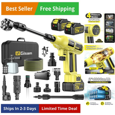 #ad Cordless Pressure Washer 2200W Brushless Motor 4 Speed Modes Max Pressure ... $199.91