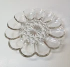 Anchor Hocking Presence Deviled Egg 9-5/8" Plate Platter 12 Eggs Vintage