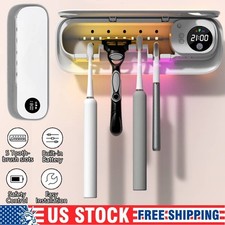 5 Slots Toothbrush Holder With UV Steriliser And Dryer and Cleaner No-Drill Wall