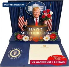 Donald Trump Talking Pop Up Mothers Day Card with Lights  Sound - Plays Trump's
