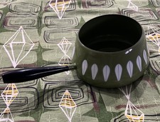 Cathrineholm Lotus Fondue Pot In Avocado Green Enamelware Mid Century Modern