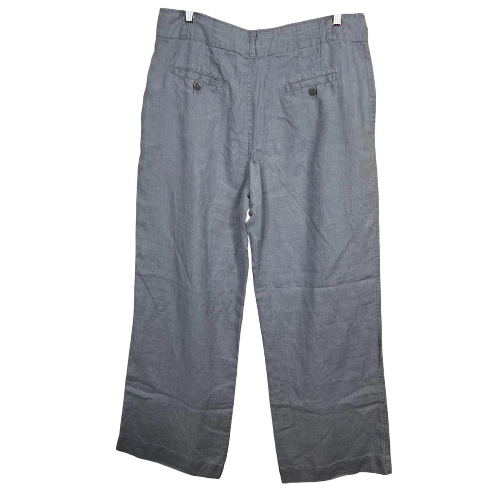Pantalón Kenar 100% Lino Gris Pierna Ancha Talla 10 Foto 3 de 4