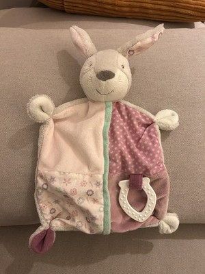 Topomini Schmusetuch rosa Hase  mit Beißring Kuscheltuch Ernsting's family