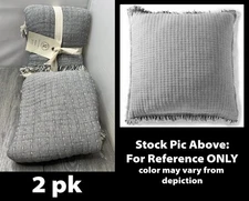 2pk Southern Living Simplicity Benton Pillow Shams, Grey/Tan Euro Size