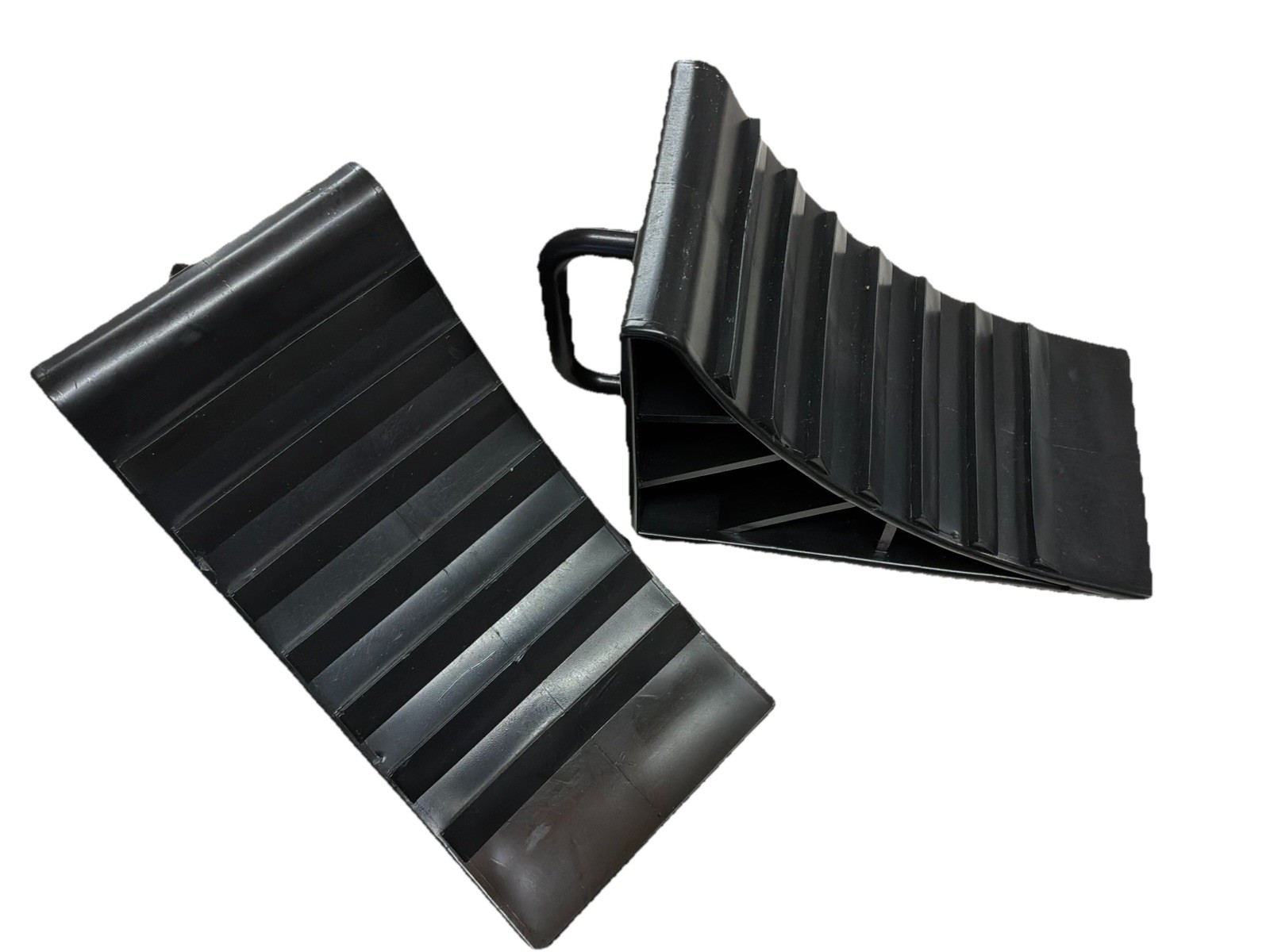 HowseHold Wheel Chocks With Handles Set of 2 Tyre Saver Brake Stoppers Ridged