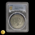 1928 Peace Dollar $1 PCGS Genuine CLEANED AU Details -E448