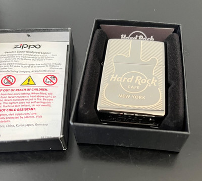 Zippo Hard Rock NEW YORK Chrome Black Ice Lighter Etched NEW in Box Sealed 2024