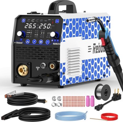 Reboot 250Amp 8-in-1 MIG/TIG/Stick Welder RBM2500 PRO,MIG, Flux Core, TIG, ARC