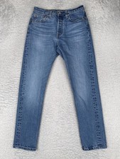 Levis Premium 501 Jeans Womens 27 Blue Big E Med Wash Mid Rise Slim 27x28