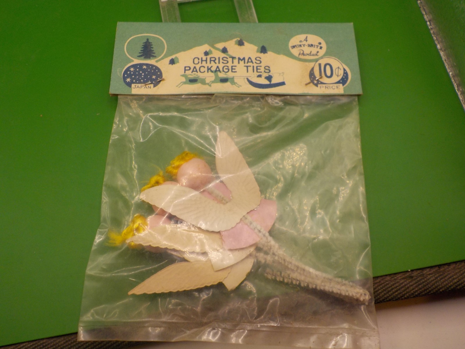 vintage shiny-brite in the pack christmas package tie ons