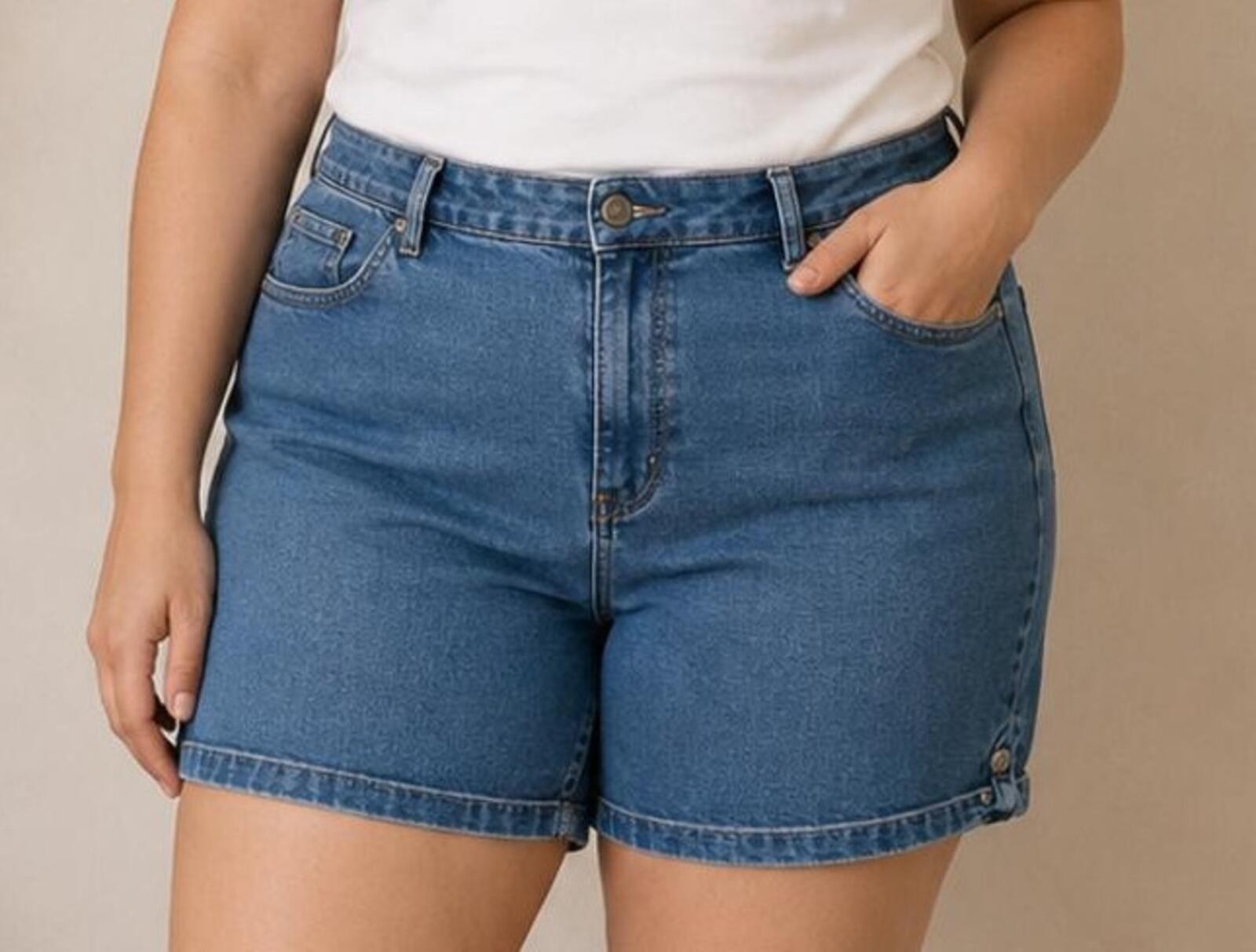 Gloria Vanderbilt Amanda Bermuda Shorts Women’s 24W Blue Denim Stretch Plus Jort