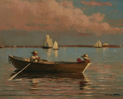 #ad Gloucester Harbor by Winslow Homer • 1873 vintage painting wall Art Home Decor $13.45