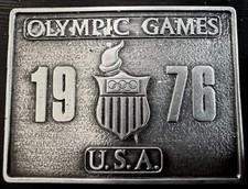 1976 Olympic Games USA Metal Belt Buckle, Bergamot Brass Works