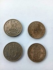 Shilling coins UK x 4 all 1950's