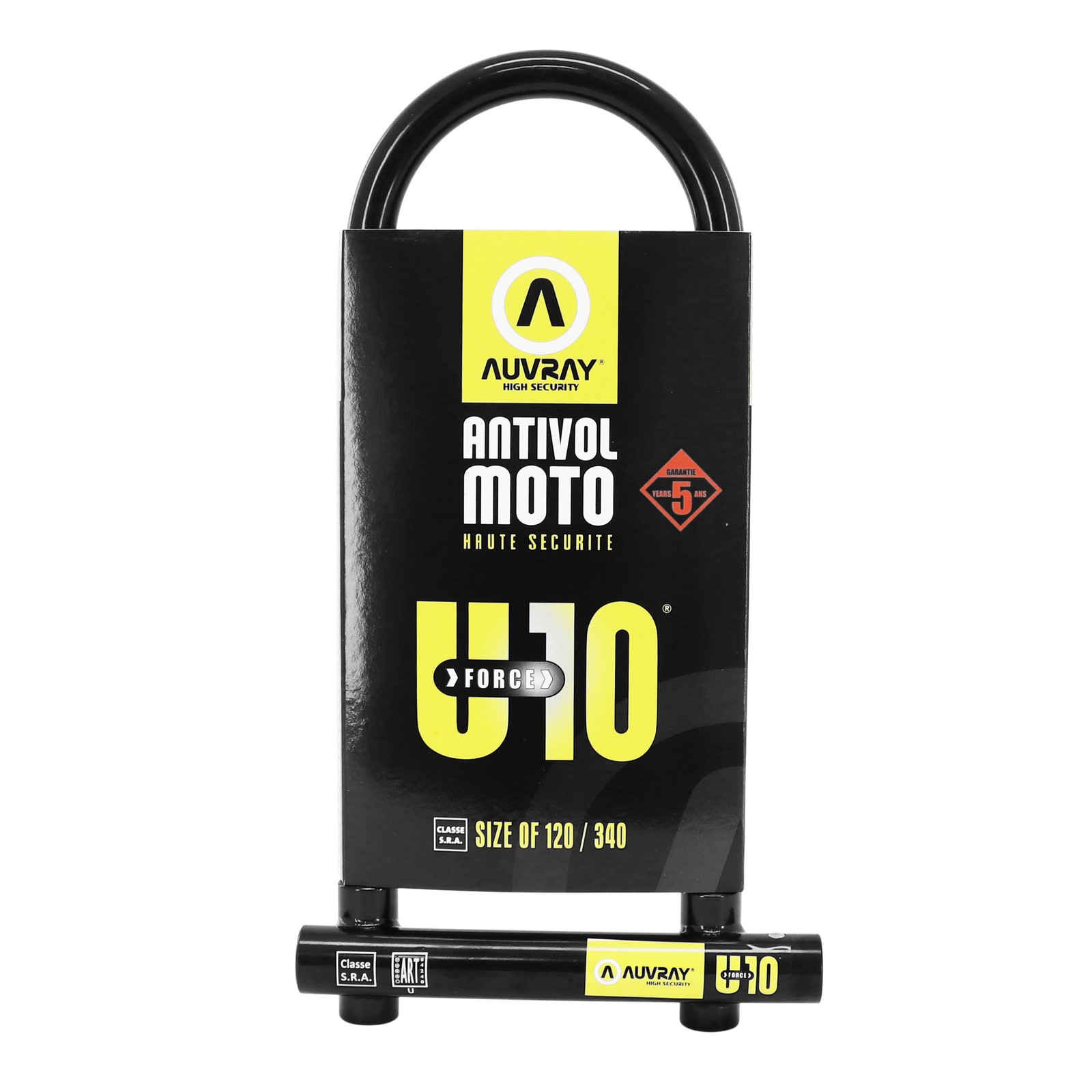 Antivol Uforce10 120 x 340 mm classe SRA pour éviter le vol de votre moto de nuit