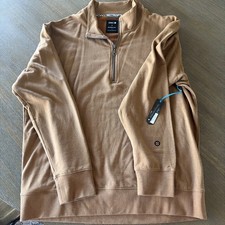 Stance Butterblend Pullover Mens Xl Brown 14 Zip Fleece Sweatshirt Soft Stretch
