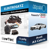 für Audi A5 Cabrio 11.2016-Jetzt Towtec E-Satz 13Polig Fahrzeugspezifisch