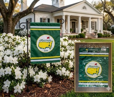 Masters ANGC Garden Flag Green Yellow Official Tournament Souvenir NWT 17x13.5