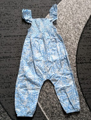 Brandneu Joules Kleinkind Baby Mädchen Strampler - blaue Bienen Größe 12-18 Monate Baumwolle