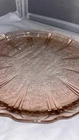 Vintage Pink Depression Glass Handled Platter Jeanette Cherry Blossom Pattern