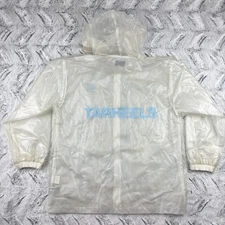 Vtg UNC North Carolina Tarheels Rain Coat Jacket Clear Translucent PVC Adult M