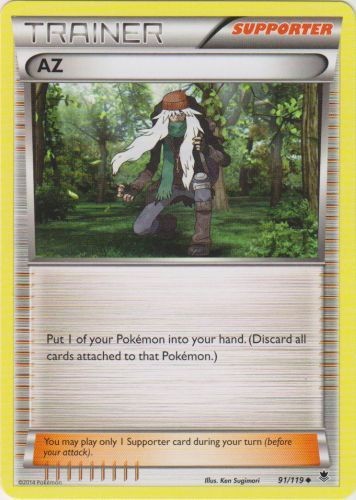 AZ - 91/119 - Uncommon (Damaged) Phantom Forces - Supporter Pokémon