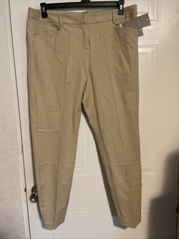 NWT Maurices Smart Pants Women Size 15/16R Beige Tan Ankle Skinny NEW W/TAGS $39